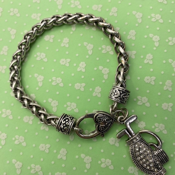 Rope Chain Chunky Golf Bag Rhinestones Bracelet - Picture 5 of 8